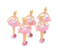 ARTSEWPLY Figuritas De Muñecas Princesas para Caja De Música 5 Piezas Colores Rosa y Blanco Accesorios De Decoración De Ballet Muñeca Bailarinas Miniatura para Hogar y Colección