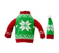 ARTSEWPLY Funda Navideña para Botella de Vino de Poliéster Diseño de Gorro de Navidad Verde Copos de Nieve Accesorio Navideño Decorativo para Restaurante Tamaño Estándar Lavable y