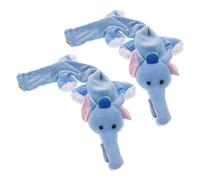 ARTSEWPLY Funda para Tubo de Estetoscopio de Felpa Azul Diseño de Elefante Protector para Cuello Médico 2 Piezas Accesorio Decorativo para Enfermeras y Pediatría