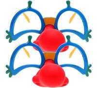 ARTSEWPLY Gafas de Fiesta Divertidas Nariz Roja de Bufón, Diseño Original en Pc, Estructura Resistente y Cómodas para Fotos y Baile, Paquete de 2 Piezas