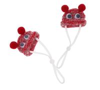 ARTSEWPLY Gorros de Punto para Hámsteres y Mascotas Pequeñas 2 Piezas Mini Gorros Ajustables de Ganchillo Ropa Divertida para Animales Pequeños en Color Rojo Accesorios Ligeros y Suaves
