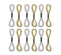 ARTSEWPLY Hilo Metálico para Bordar 8 M 12 Hebras Oro y Plata para Manualidades, Pulseras de Amistad y Costura Cheongsam, Suministros de Punto de Cruz y Arte de Bodas