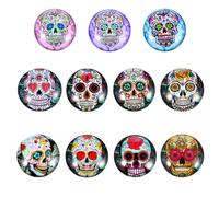 ARTSEWPLY Imanes de Nevera para Halloween 11 Piezas Diseño de Calavera de Cristal Transparente, Decoración Magnética para Refrigerador, Oficina y Hogar, Accesorios Multifuncionales