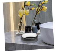 ARTSEWPLY Jabonera Mármol Resina con Drenaje Soporte Decorativo para Baño y Cocina Bandeja Multiuso para Jabón y Accesorios Nórdico