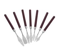 ARTSEWPLY Juego de 7 Espátulas para Pintura al Óleo y Acuarela Acero Inoxidable con Mango de Madera Mini Raspador para Óleo sobre Lienzo Herramientas para Artistas y Estudiantes