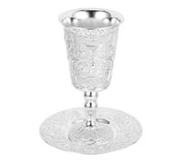ARTSEWPLY Juego de Copa de Shabat de Metal Chapada para Havdalá y Festividades Judías, Copa de Licor Sagrada, Vaso de Vino Robusto para Ceremonia y Obsequio Comunión, 1 Unidad