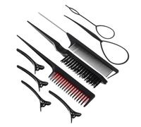 ARTSEWPLY Juego de Peines Profesionales para Cabello 9 Piezas Negro, Peines de Bolsillo Cardar, Accesorios de Peluquería para Mujeres, Uso Doméstico Viaje