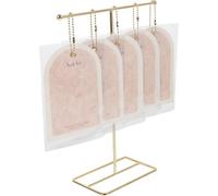 ARTSEWPLY Juego de Tarjetas de Exhibición de Arte de Uñas Vintage con Soporte Metálico Dorado en Forma de T, Tarjetas de Papel para Uñas Postizas, Accesorio para Salón y Decoración