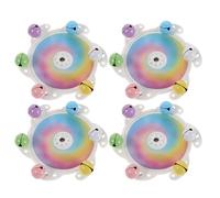 ARTSEWPLY Juguetes Giratorios para Loros 4 Piezas con Cascabeles Rueda Interactiva Masticable para Periquitos y Cacatúas Entrenamiento de Inteligencia y Entretenimiento para Jaulas de