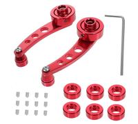 ARTSEWPLY Manivelas para Ventana de Coche de Aluminio Manilla Oscilante para Puertas Izquierda y Derecha Incluye Clip de Montaje y Adaptadores Accesorio para Reemplazo Interior Rojo