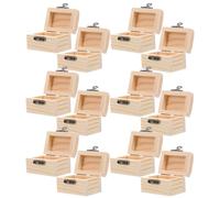 ARTSEWPLY Mini Caja de Madera sin Terminar Pequeña con Tapa Abatible Bisagras Metálicas y Cierre de Seguridad Juego de 12 Cofres para Manualidades Almacenamiento de Joyas y Recuerdos