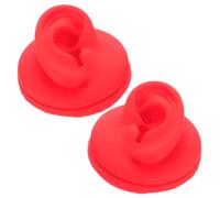 ARTSEWPLY Modelo Oreja Izquierda y Derecha de Silicona Flexible Roja, Oreja Falsa para Práctica de Piercing y Exhibición de Pendientes, Soporte Anatómico Realista para Entrenamiento