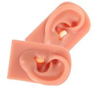 ARTSEWPLY Modelos de Oreja Humana de Silicona para Practicar Perforaciones, 2 Piezas Tamaño Pequeño, Color Piel Oscura, Reutilizables para Formación Profesional y Uso Médico