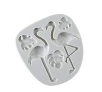 ARTSEWPLY Molde de Silicona para Fondant con Diseño Tortuga y Flamenco Gris Molde para Manualidades con Arcilla Polimérica Reutilizable Antiadherente y Seguro para Hornear Pasteles