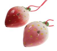 ARTSEWPLY Ocarina Infantil De 6 Agujeros Forma De Fresa Color Rojo y Rosa, Instrumento Musical De Viento Para Práctica y Aprendizaje, Set De 2 Piezas Adecuado Para Niños Principiantes