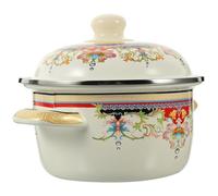 ARTSEWPLY Olla de Esmalte para Sopa 18 Cm Tapa y Doble Asa, Olla Esmaltada Resistente a Altas Temperaturas para Cocina Doméstica, Recipiente para Estofado Saludable y Sopa Color Aleatorio