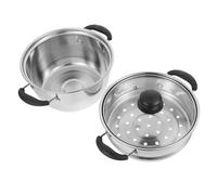 ARTSEWPLY Olla Vaporera Inoxidable Doble para Cocer y Hervir Olla Grande para Cocina de Inducción y Gas Resistente y Antiadherente Utensilio Multifunción para Vapor y Sopa