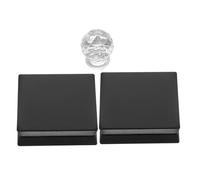 ARTSEWPLY Paleta de Maquillaje Vacía Negra 2 Unidades 4 Bandejas de Aluminio y 2 Herramientas de Cristal para Sombras de Ojos Labios y Rubor Set Portátil para Almacenamiento y Uso DIY