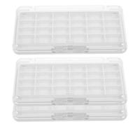 ARTSEWPLY Paleta de Sombras de Ojos Recargable de Plástico con 24 Ranuras Estuche Transparente 3 Piezas para Almacenamiento y Organización de Maquillaje Adecuado para Viaje y Uso Diario