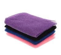 ARTSEWPLY Paños Exfoliantes Largos Nylon 4 Unidades Azul Negro Rosa Morado Para Ducha Unisex Limpieza Corporal Exfoliación Piel Difícil Acceso