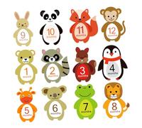 ARTSEWPLY Pegatinas No de Adorables Diseño para Bebés Mensuales Animales Reutilizable Papel Que Daña la 12 Hojas Álbum de Fotos de Logros Ropa Infantiles