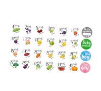 ARTSEWPLY Pegatinas Vientre de Embarazada 28 Unidades Accesorios Fotográficos para Embarazo Pegatinas Mensuales para Registrar el Crecimiento del Ñiño Decoración para Sesión de Fotos