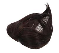 ARTSEWPLY Peluca Postizo para Mujer con Clip Tupé Sintético Natural Cobertura de Raíces y Canas Ligero y Cómodo para Diario y Fiestas Color Marrón Oscuro