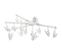 ARTSEWPLY Percha Plegable para Colgar Ropa con Pinzas Antideslizantes, sin Necesidad de Taladrar, Extensible para Interior y Balcón, Secador Compacto para Calcetines y Ropa Delicada, Ahorro