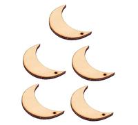 ARTSEWPLY Rodajas De Madera Luna Blanco Para Bricolaje, 20 Piezas, Madera Natural 5 Cm x 3,5 Mm Agujero, Colgantes Decorativos Artesanales Para Manualidades, Hogar y Navidad