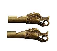 ARTSEWPLY Silbato De Emergencia y Supervivencia De Cobre Latón Cabeza De Dragón, Ligero y Portátil, 2 Piezas Para Actividades Al Aire Libre y Seguridad Personal