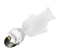 ARTSEWPLY Sombrero de Marinero Azul Marino para Mujer con Velo Accesorio para Despedida de Soltera y Boda Tocado Nupcial Decorativo para Fiestas y Eventos