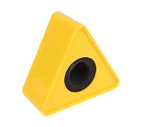 ARTSEWPLY Soporte de Micrófono Profesional Abs Amarillo para Entrevistas Protector Triangular para Reporteros con Espacio Grande para Logo Diseño Práctico y Portátil