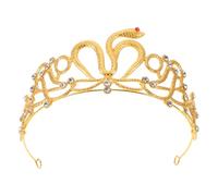 ARTSEWPLY Tocado de Novia Ajustable de Aleación Dorada Gemas de Imitación Tocado de Serpiente para Boda y Fiesta Diadema Ligera para Accesorios de Cabello de Princesa