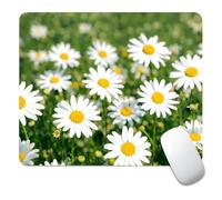 artslion Alfombrilla de ratón decorativa de 24 x 20 cm, superficie lisa y base de goma antideslizante para oficina, hogar y juegos, patrones de margaritas pequeñas