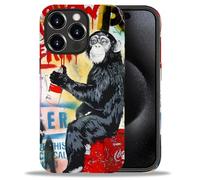 artslion Bonita Funda para iPhone 16 Pro de 6,3", Graffiti Art Monkey Pattern a Prueba de Golpes, Resistente a los arañazos, Funda Protectora para iPhone 16 Pro