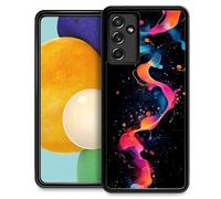 artslion Compatible con Samsung Galaxy A14 Funda Redonda Negra Antideslizante a Prueba de Golpes para teléfono móvil - Motivos Líquido