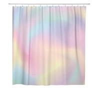 ArtSocket Cortina de Ducha de Acuarela Femenina, patrón Azul Degradado, Pastel, Iridiscente, Arco irisado, decoración del hogar, Tela de poliéster, Impermeable, 72 x 78 Pulgadas, Juego con Ganchos