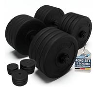 ArtSport set de mancuernas 2x 20/30/40 kg - Set de mancuernas con 2 mancuernas, discos de pesas y 4 cierres de estrella
