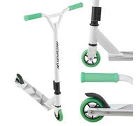 ArtSport Stunt Scooter Futuristic - Patinete para niños y adolescentes, manillar de 360 °, ruedas de aluminio de 100 mm, ruedas para niños, color blanco, gris y verde menta