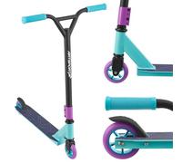 ArtSport Stunt Scooter Retro Purple - Patinete para niños y adolescentes, manillar de 360 °, ruedas de aluminio de 100 mm, patinete infantil, azul, morado, negro