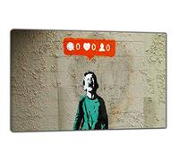 ARTSPRINTS Banksy - Reproducción de pintura artística con texto en inglés "Nobody Like Me", sobre marco, decoración del hogar, lista para colgar, 50 x 30 cm, 18 mm de profundidad