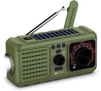 ARTSZY Radio de Emergencia Solar for Exteriores 3 en 1 - Manivela de Mano NOAA Weather Portable Radio - Banco de energía de 2200 mAh Cargador USB Linternas LED - for Camping Hurricane