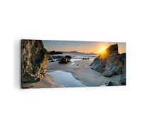 ARTTOR Cuadro Decorativo 100x40cm Moderno Panorámico Paisajes Marino - 3174 | Paisaje británico Borde Cuadro sobre Lienzo Arte mural Decoración del Hogar Salón Dormitorio Cocina Oficina Cuadros de Pared