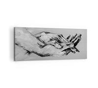Lienzos decorativos 100x40cm Cuadro Sobre Lienzo Moderno Escrito A Mano Manos Blanco Y Negro Grande Dormitorio Cuadros Pared Imágenes Cuadros Decoracion Salon Wall Art Prints Decor AB100x40-4566