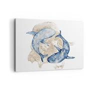 ARTTOR Cuadro Decorativo 100x70cm Moderno Horizontal Infantil Marino - 4150