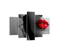 ARTTOR Cuadro Decorativo 150x100cm Moderno Tríptico Personas - 0320 | Boca Oscuro Cabello Cuadro sobre Lienzo Grande Arte mural Decoración del Hogar Salón Dormitorio Oficina Cuadros de Pared
