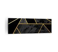 ARTTOR Cuadro Decorativo 160x50cm Moderno Panorámico Abstracto - 4358 | Oro Negro Abstracción Cuadro sobre Lienzo Grande Arte mural Decoración del Hogar Salón Dormitorio Oficina Cuadros de Pared