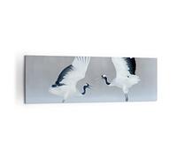 ARTTOR Cuadro Decorativo 160x50cm Moderno Panorámico Animales - 4497 | Grúas Luchar Bailar Cuadro sobre Lienzo Grande Arte mural Decoración del Hogar Salón Dormitorio Oficina Cuadros de Pared