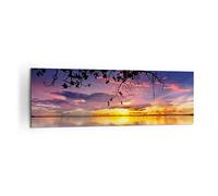ARTTOR Cuadro Decorativo 160x50cm Moderno Panorámico Paisajes Marino - 2967 | Barco Oeste Soles Cuadro sobre Lienzo Grande Arte mural Decoración del Hogar Salón Dormitorio Cocina Oficina Cuadros de Pared