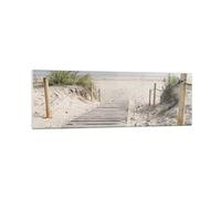 Vidrios decorativos 160x50cm Cuadro Sobre Vidrio Moderno Playa Duna Entrada Grande XXL Dormitorio Cocina Cuadros Pared Impresiones Decoracion Salon Impresión en Cristal Wall Art Prints GAB160x50-4188